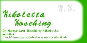 nikoletta wosching business card